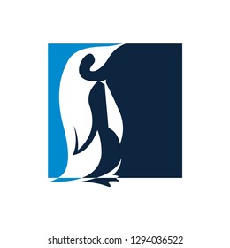Penguin animal logo vector template