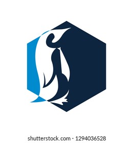 Penguin animal logo vector template