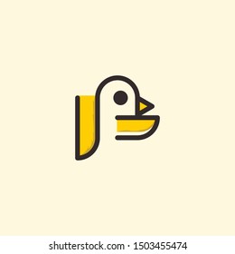 Penguin Animal Outline Creative Vector Logo