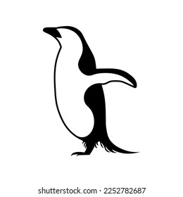 Penguin animal silhouettes vector template