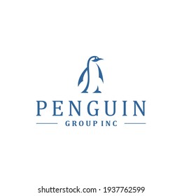 Penguin animal vector design logo with simple and modern style for company