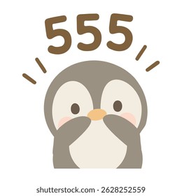 Um pinguim aparecendo para rir desenho animado