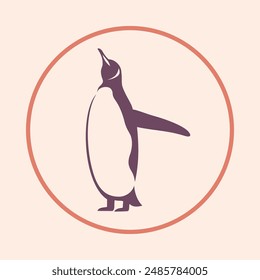 Penguin applicable trendy icon gorgeous abstract vector illustration artwork colorful design