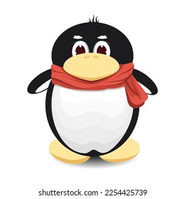 Penguin. Arctic. Antarctica. Graphics. Vector. Not a flying bird. Cartoon character. Toy. Closeup. Used for web design, printing, postcards, stickers, illustrations.