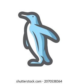 Penguin arctic bird Vector icon Cartoon illustration.