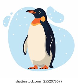 Penguin arctic fauna wild animals isolated. Flat vector illustration.