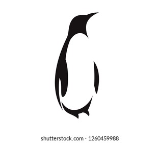 penguin art logo, happy penguin cartoon art logo