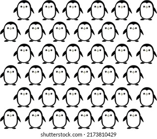 Penguin art pattern, minimalist style