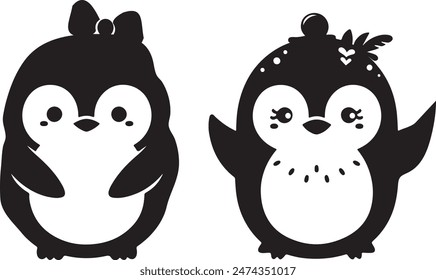penguin art vector silhouette illustration