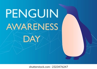 Penguin awareness day , cute cartoon character, penguin, holiday illustration with penguin in cartoon patterns