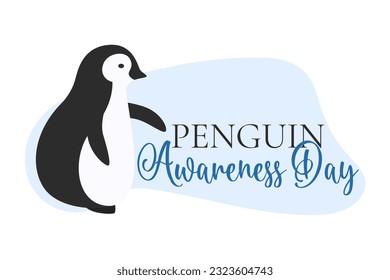 Penguin awareness day , cute cartoon character, penguin, holiday illustration with penguin in cartoon patterns