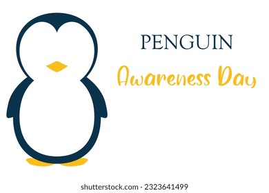 Penguin awareness day , cute cartoon character, penguin, holiday illustration with penguin in cartoon patterns