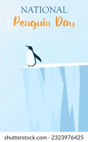 Penguin awareness day , cute cartoon character, penguin, holiday illustration with penguin in cartoon patterns