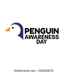 Penguin Awareness Day vector illustration. Template for Logo, label, emblem, icon