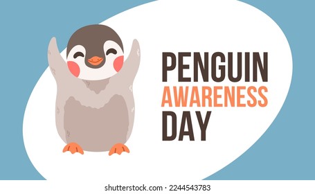 Penguin Awareness Day Vector Illustration. Cute penguin cartoon character.