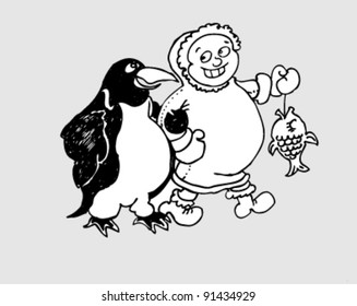 Penguin and baby