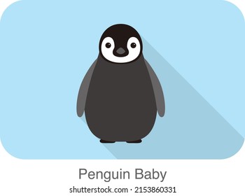 Penguin baby standing, Penguin seed series, vector