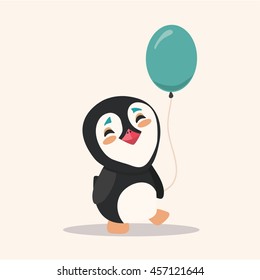 Penguin with balloon