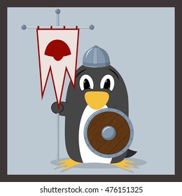 penguin banner-bearer
