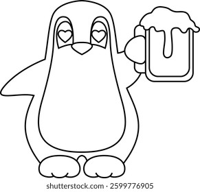 Penguin Beer Animal Vector Graphic Art Illustration
