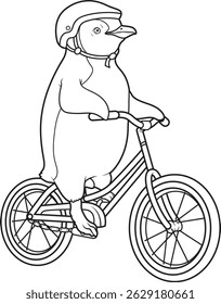 Penguin Bicycle Animal Vector Graphic Art Illustration