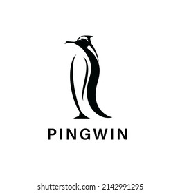 Logo de diseño de ilustración para pájaros pingüinos, plantilla