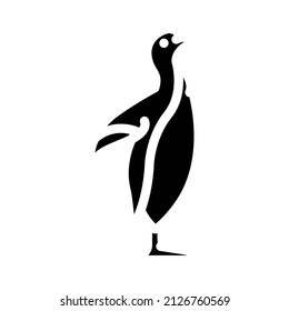 penguin bird glyph icon vector. penguin bird sign. isolated contour symbol black illustration