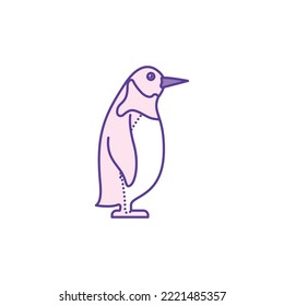 imagen vectorial de icono de ave pingüino en fondo blanco