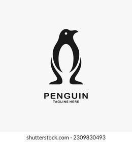 Penguin bird logo design illustration