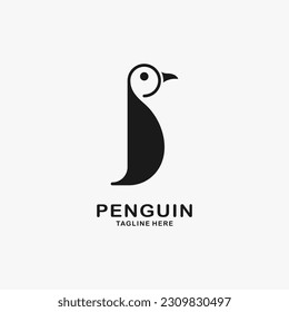 Penguin bird logo design illustration