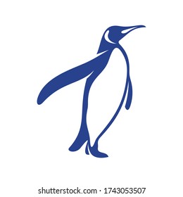 Vector de diseño del logotipo de pájaro pingüino. Símbolo de icono. Ilustración de plantilla