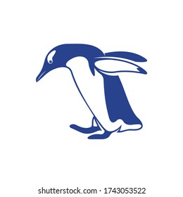 Vector de diseño del logotipo de pájaro pingüino. Símbolo de icono. Ilustración de plantilla
