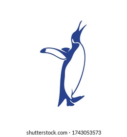 Vector de diseño del logotipo de pájaro pingüino. Símbolo de icono. Ilustración de plantilla