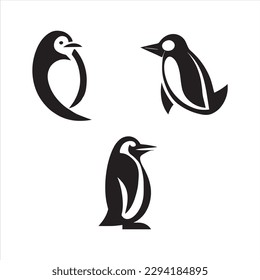 Penguin Bird Logo Design Vector