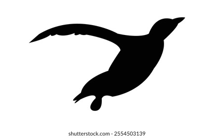 Penguin Bird Silhouette Design  And Vector Illustration. 