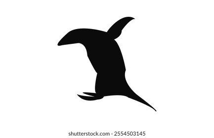 Penguin Bird Silhouette Design  And Vector Illustration. 