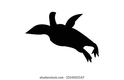 Penguin Bird Silhouette Design  And Vector Illustration. 