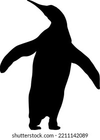 Penguin bird silhouette. Vector graphics.