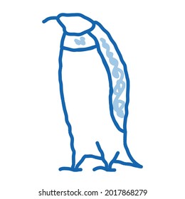 penguin bird sketch icon vector. Hand drawn blue doodle line art penguin bird sign. isolated symbol illustration
