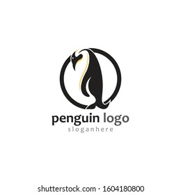 penguin bird vector logo, arctic animal symbol