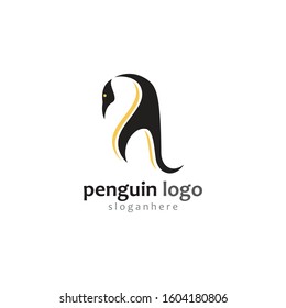 penguin bird vector logo, arctic animal symbol