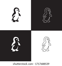 logo del vector pingüino, símbolo del animal ártico