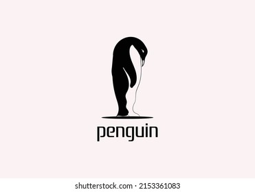 penguin bird vector logo, arctic animal symbol