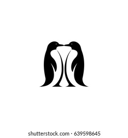 penguin bird vector logo, arctic animal symbol