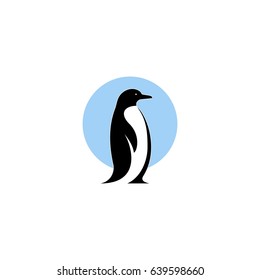 penguin bird vector logo, arctic animal symbol