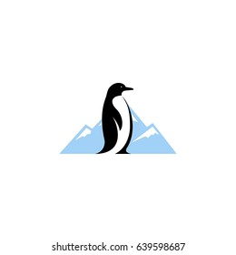penguin bird vector logo, arctic animal symbol