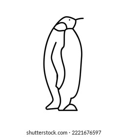 penguin bird in zoo line icon vector. penguin bird in zoo sign. isolated contour symbol black illustration