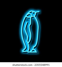 penguin bird in zoo neon light sign vector. penguin bird in zoo illustration