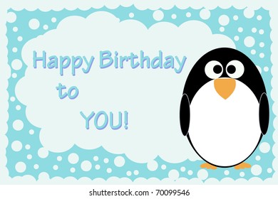 Penguin birthday card