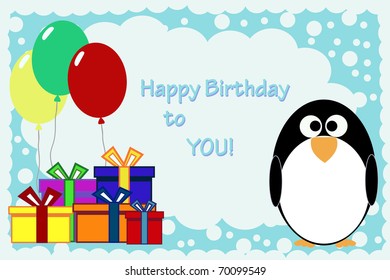 Penguin birthday card